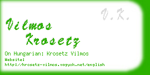 vilmos krosetz business card